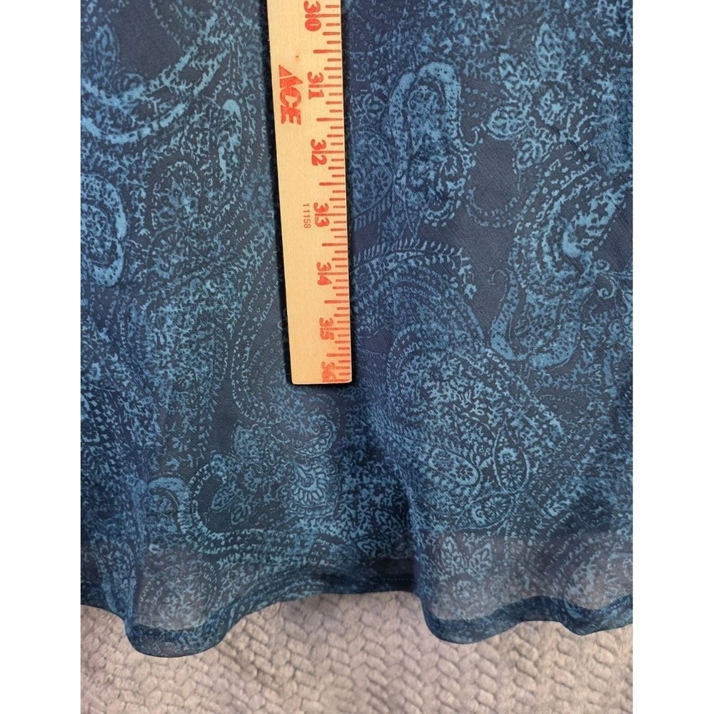 Sleeveless Teal‎ & Black Dress, Studio I Women's Size 12 Sheer Overlay Boho - Picture 4 of 6